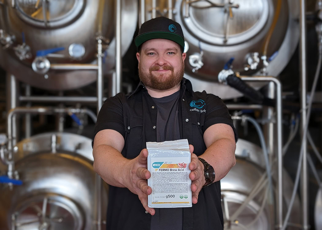 Liam from Cellar-Tek with AEB Fermo Brew Acid