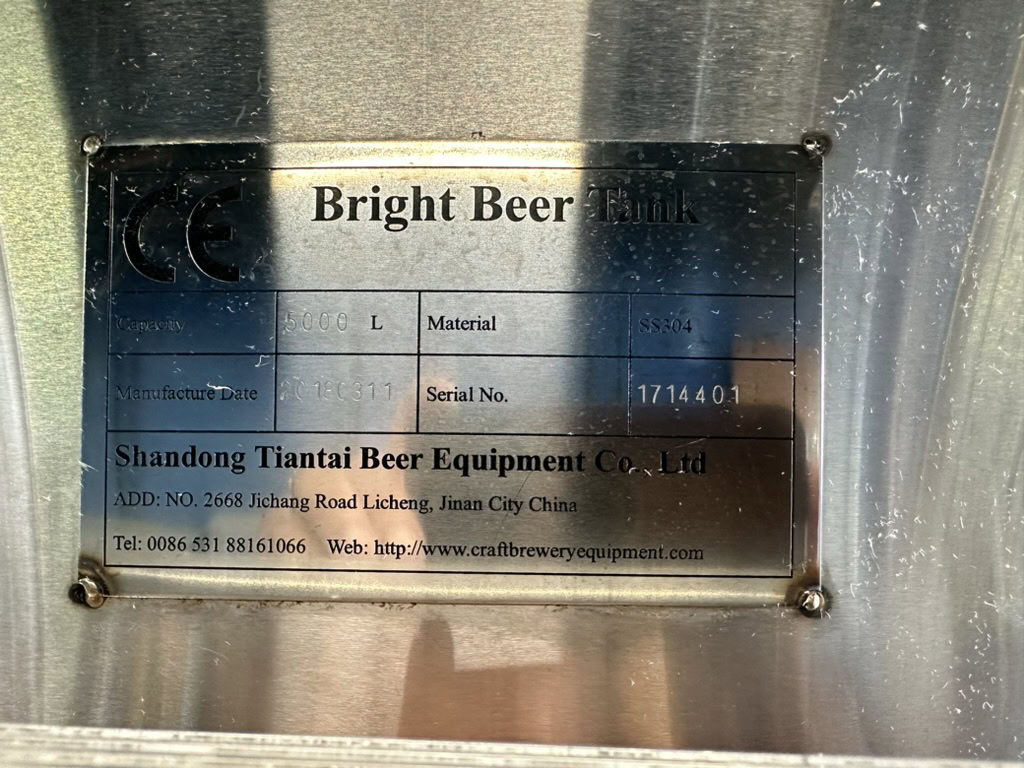 50 hectolitre double insulated brite tank