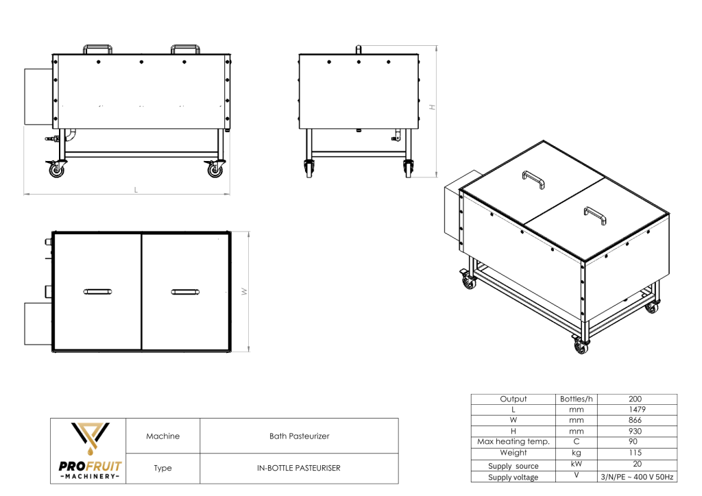 profruit bath pasteurizer for bottles