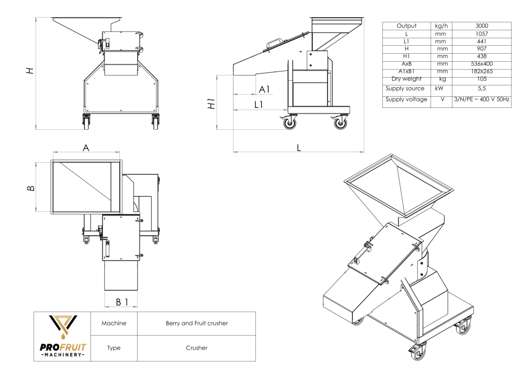 profruit berry and fruit crusher