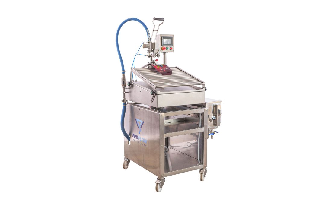 profruit semi automatic bag in box and stand up pouch filler semiflow