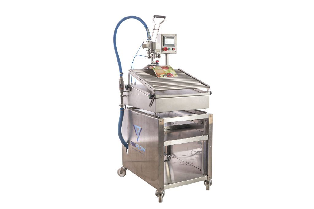 profruit semi automatic bag in box and stand up pouch filler semiflow