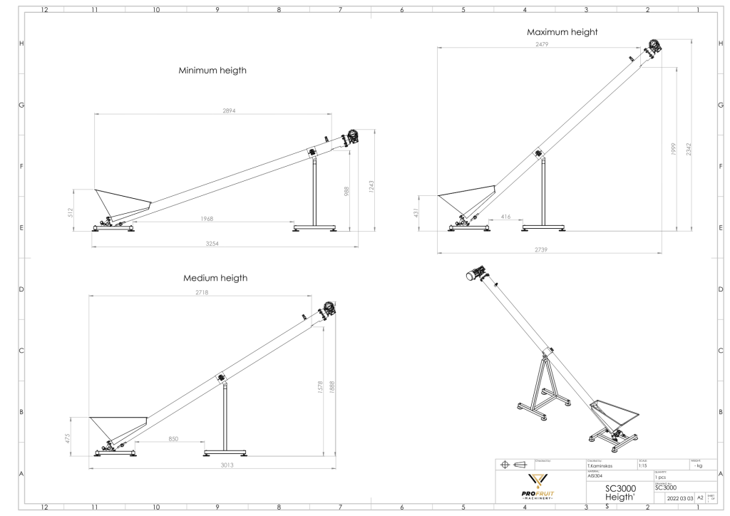 profruit screw conveyor for pressed mash